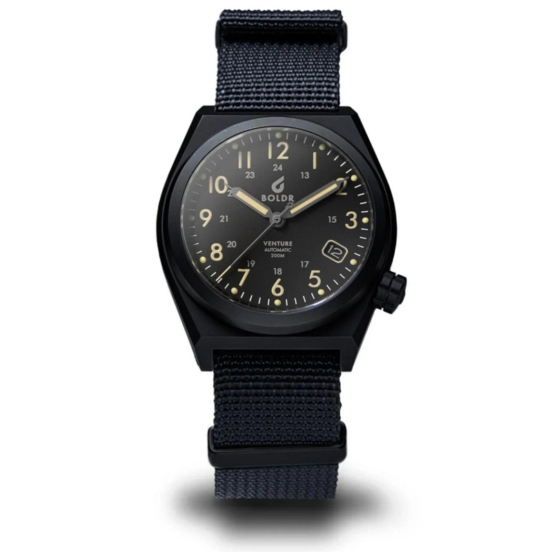 Boldr Venture Automatic Field Watch – Black Dawn