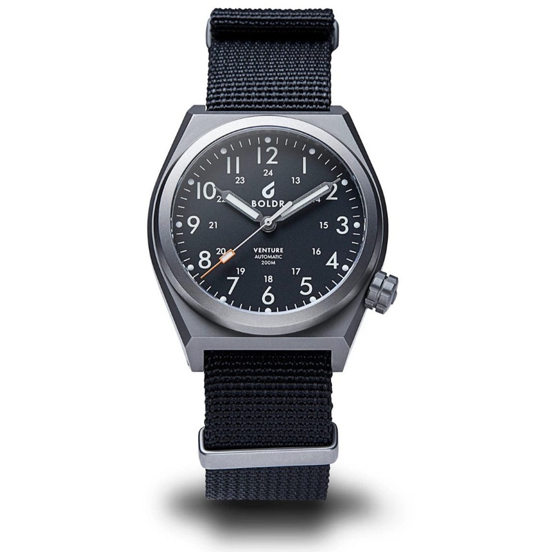 Boldr Venture Automatic Field Watch – Carbon Black