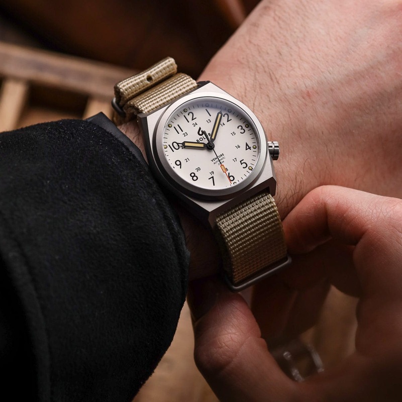 Boldr Venture Automatic Field Watch – Sand Storm