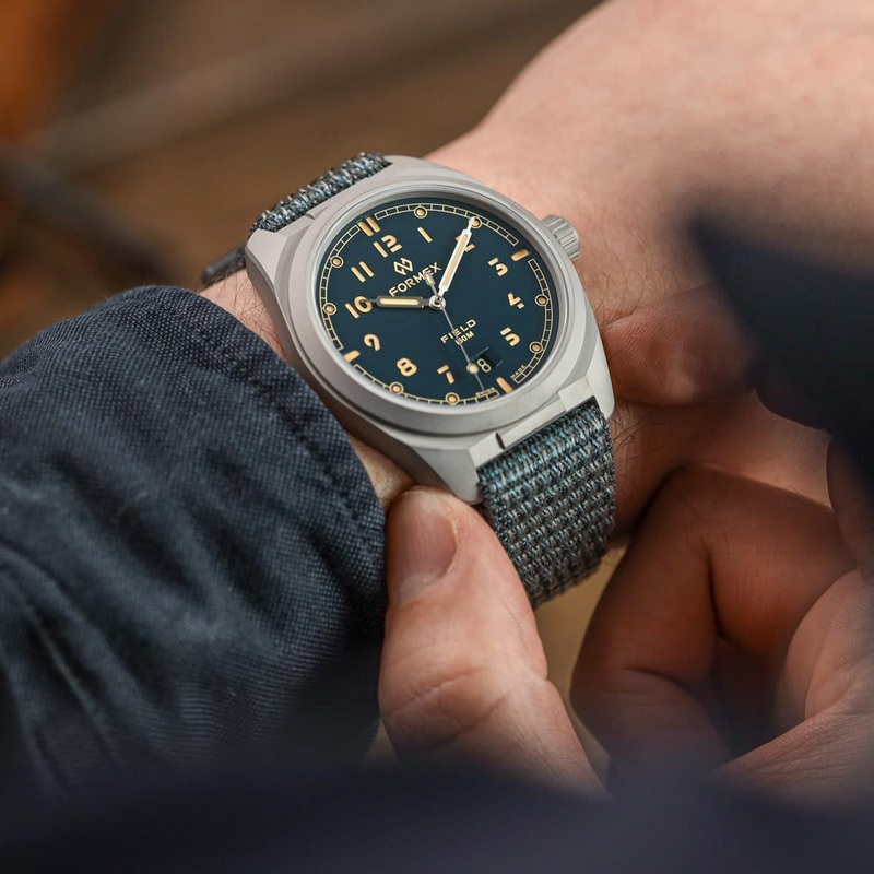 FORMEX Field Automatic – Petrol Blue – Blue Nylon Strap