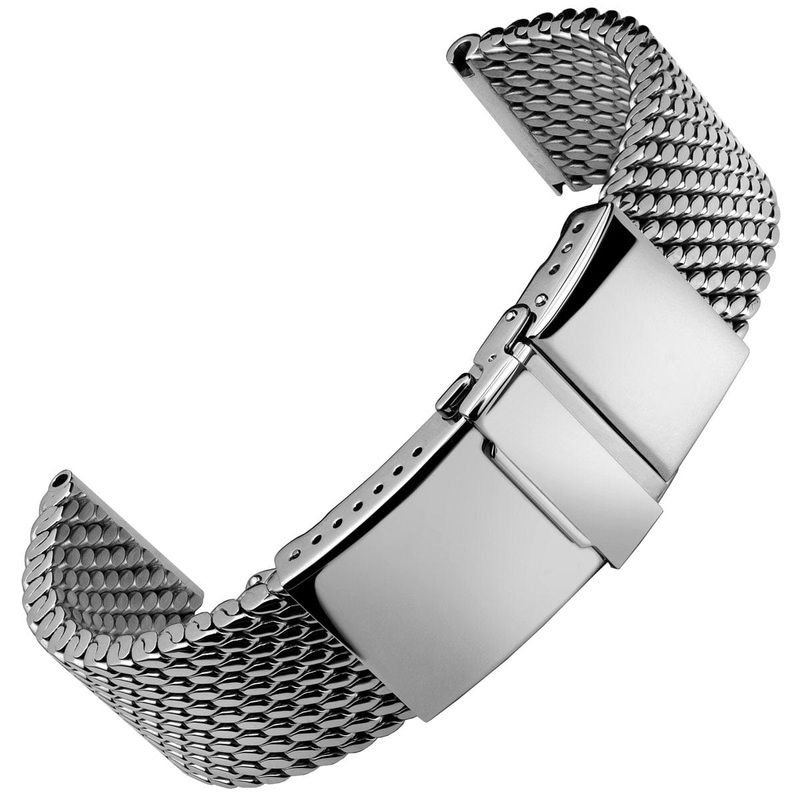 German Thick 316L Stainless Premium Mesh Watch Bracelet – Polished