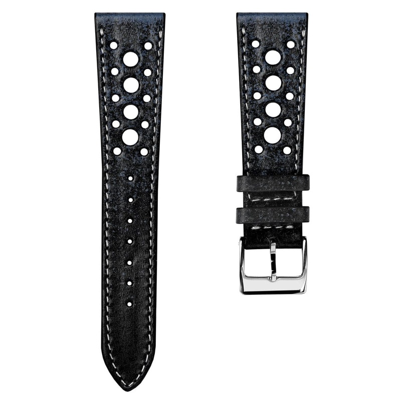 Radstock Racing Style Genuine Leather Watch Strap – Vintage Black