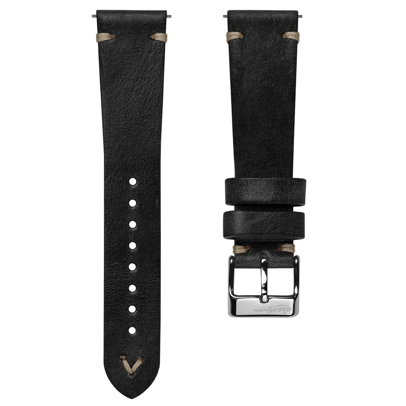 Simple Handmade Italian Leather Watch Strap – Black