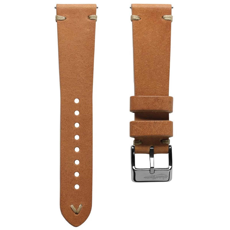 Simple Handmade Italian Leather Watch Strap – Light Brown