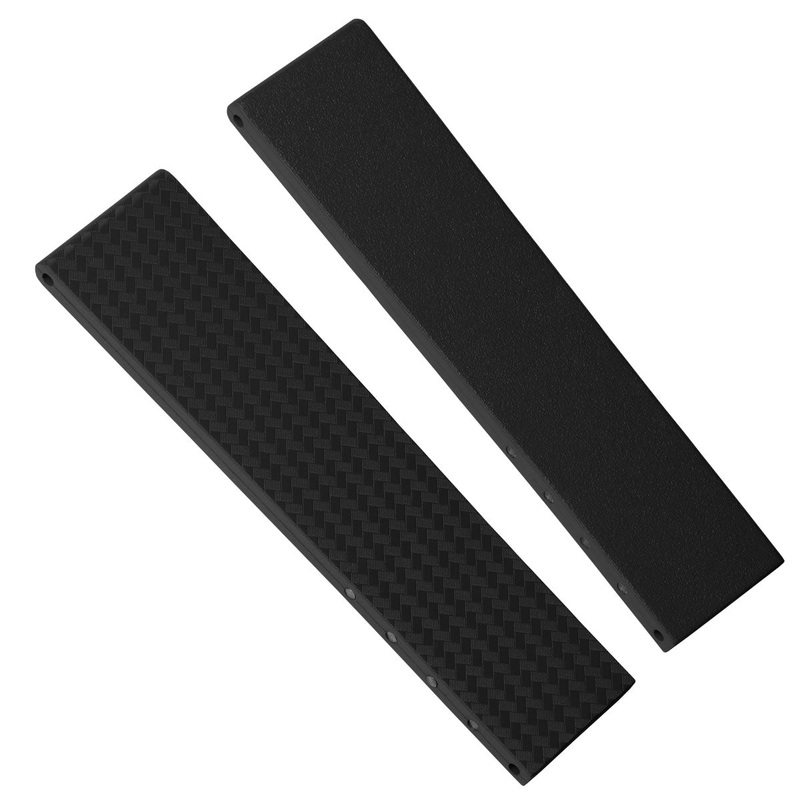 WatchGecko 400 Italian Rubber Strap 2 Additional Parts – Black