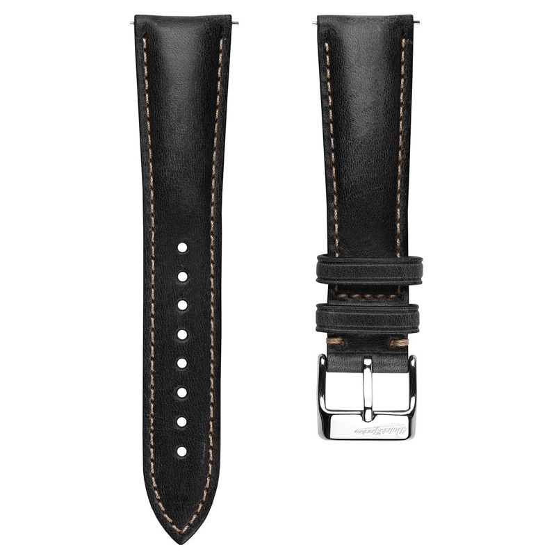 Original Vintage Highley Genuine Leather Watch Strap – Black