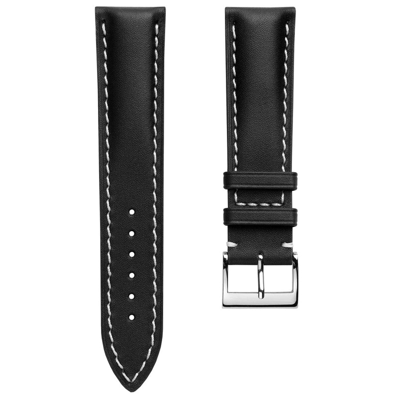 Ostend Thick Padded Leather Watch Strap – Baranil Black