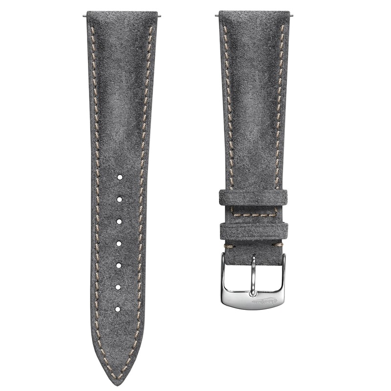 Stanton Conceria Opera Suede Padded Watch Strap – Light Grey
