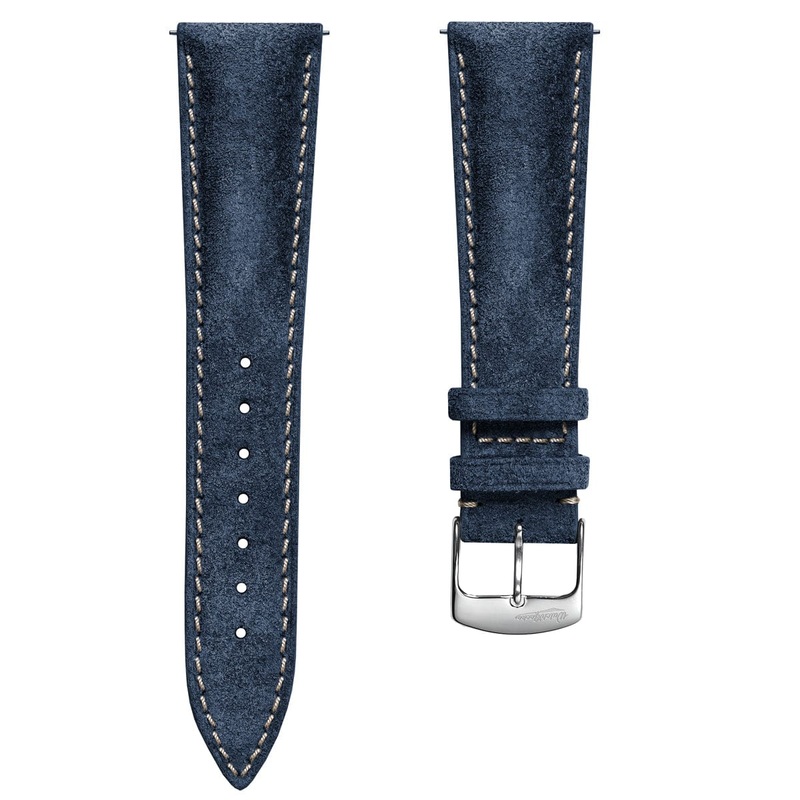 Stanton Conceria Opera Suede Padded Watch Strap – Midnight Blue