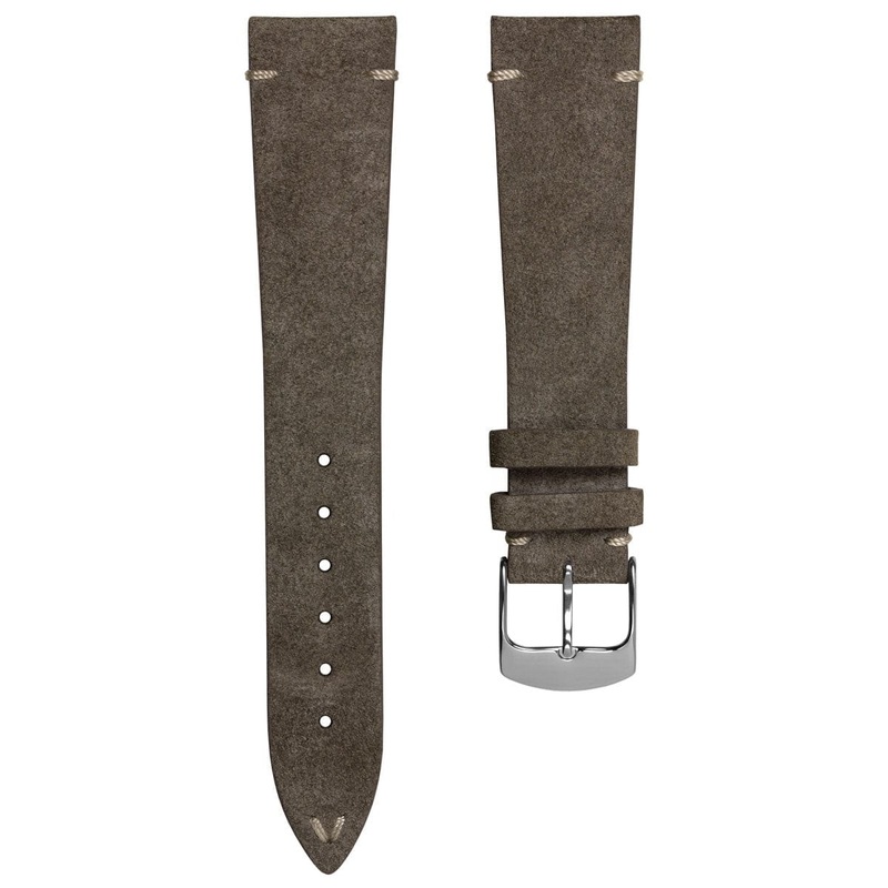 Stanway Vintage V-Stitch Conceria Opera Suede Dress Watch Strap – Brown