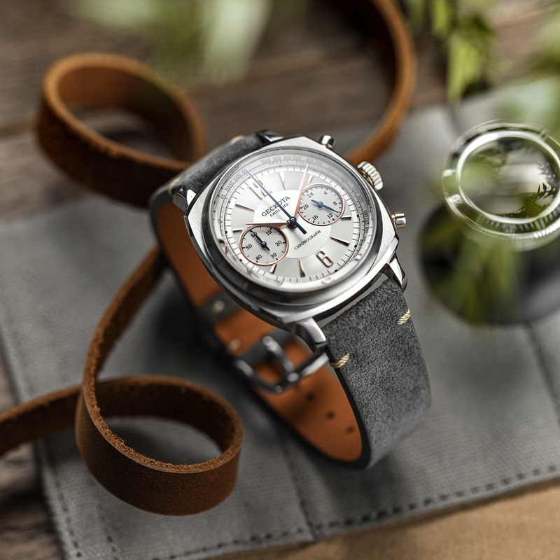 Stanway Vintage V-Stitch Conceria Opera Suede Dress Watch Strap – Grey