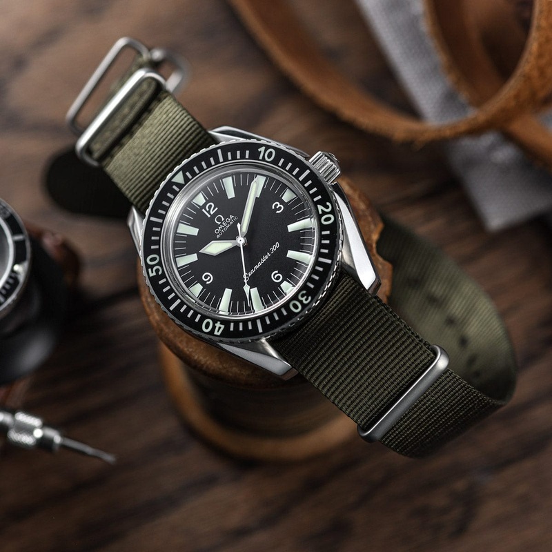 The Vintage Watch Company Military Watch Strap – Olive Green