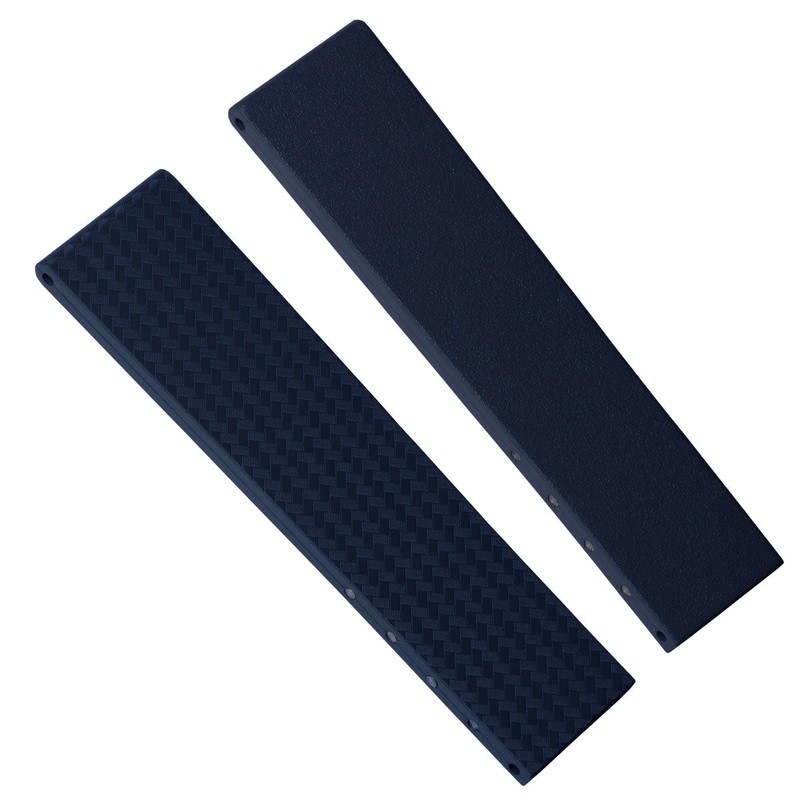 WatchGecko 400 Italian Rubber Strap 2 Additional Parts – Dark Blue