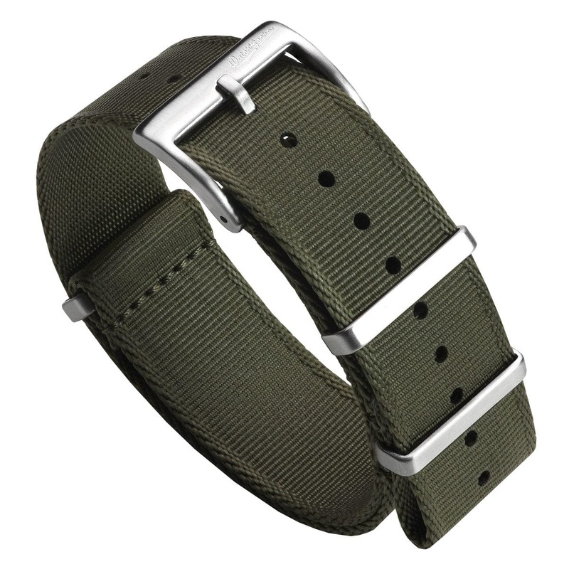 WatchGecko Signature Military Nylon Watch Strap – Olive Green