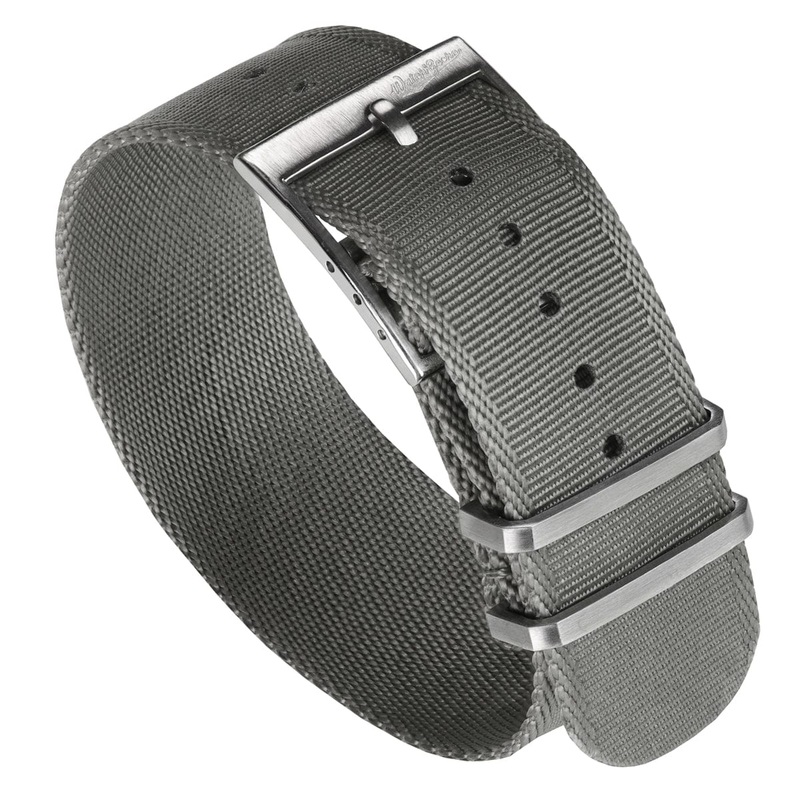 WatchGecko Signature Single Pass Military Nylon Watch Strap – Grey