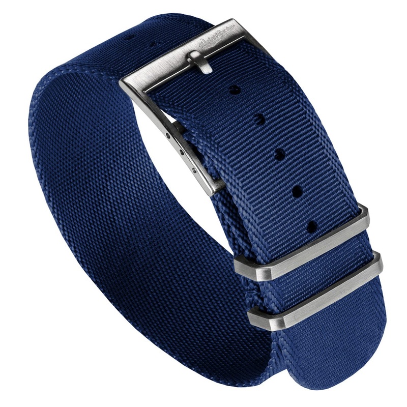 WatchGecko Signature Single Pass Military Nylon Watch Strap – Navy Blue
