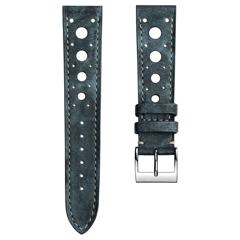 Boutsen Racing Handmade Patina Leather Watch Strap – Blue Jeans