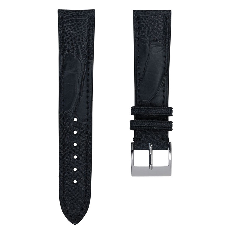 Durbuy Ostrich Leg Handmade Leather Watch Strap – Matt Blue