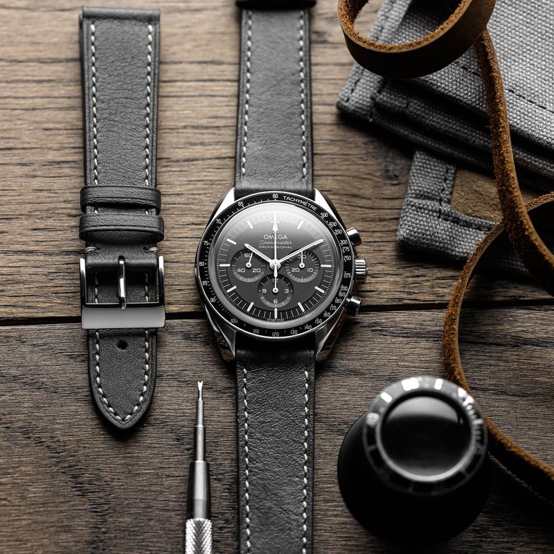 Rochefort Flat Patina Calf Leather Watch Strap – Platinum