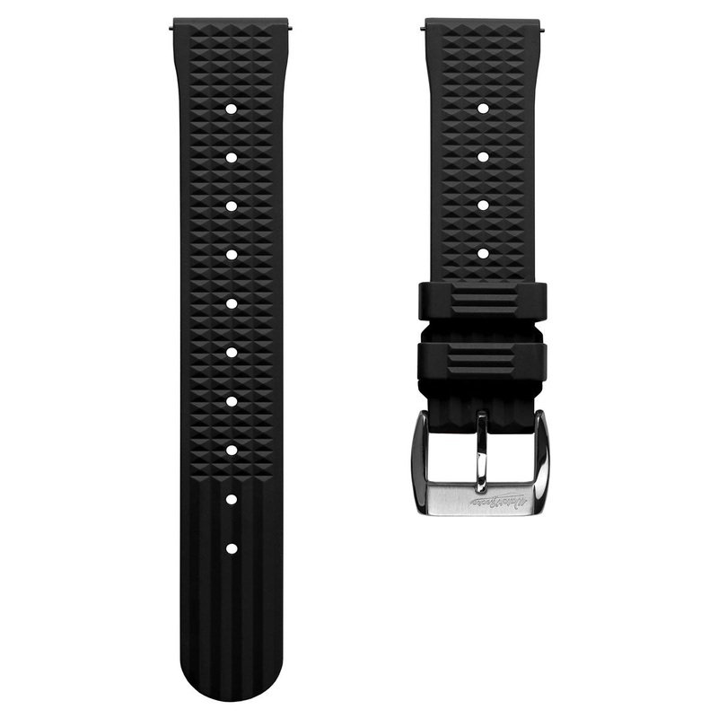 Seacroft Waffle Rubber Dive Watch Strap – Black