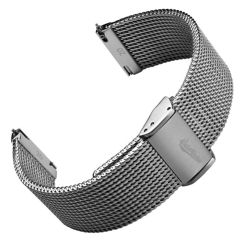 WatchGecko Oblique Milanese Mesh Stainless Steel Watch Strap – Polished