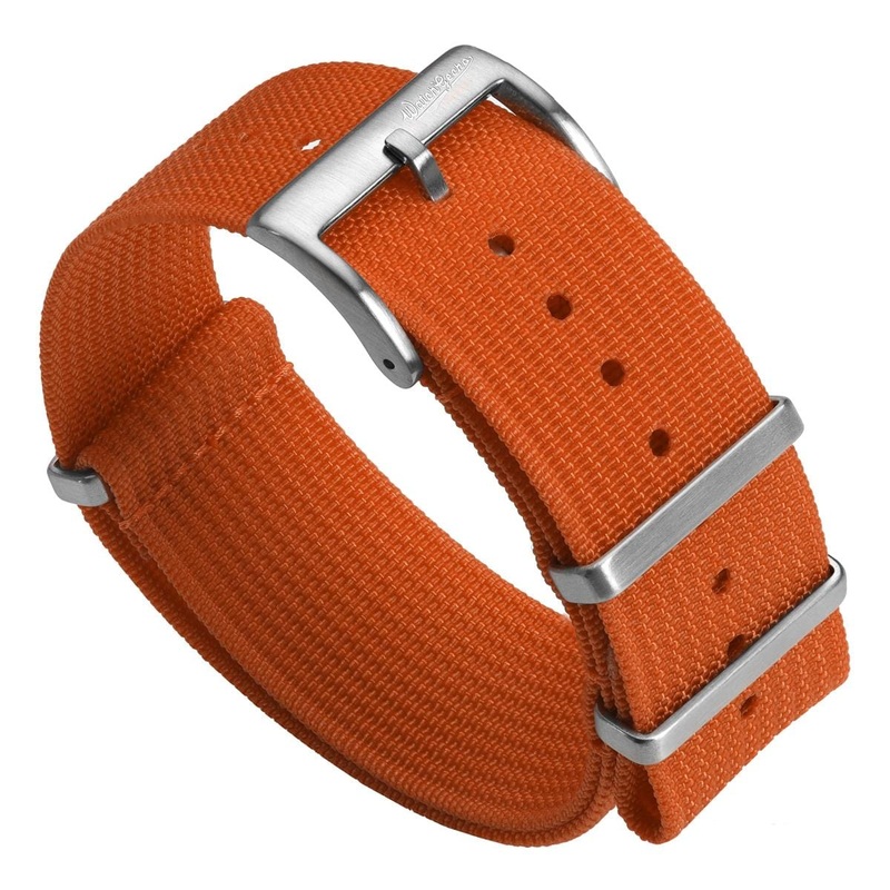 WatchGecko Ridge Military Nylon Watch Strap – Orange