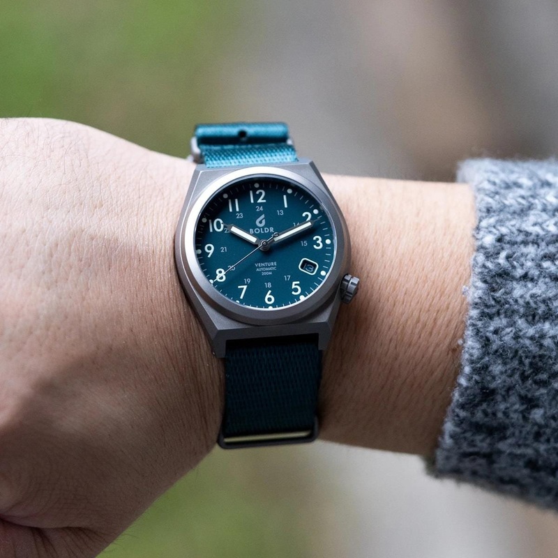 Boldr Venture Automatic Field Watch – Blue Fuel