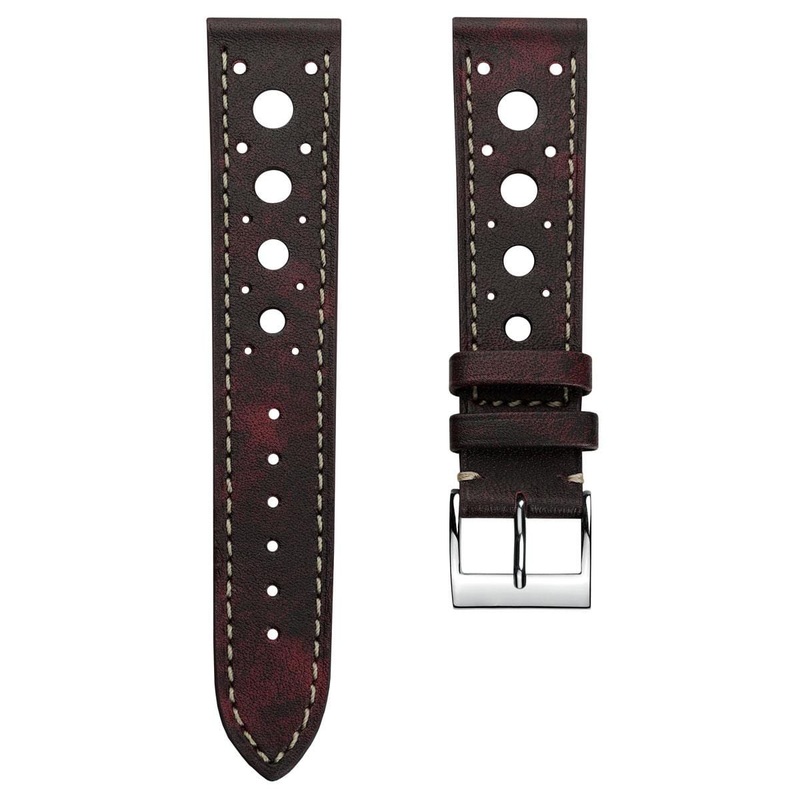 Boutsen Racing Handmade Patina Leather Watch Strap – Burgundy