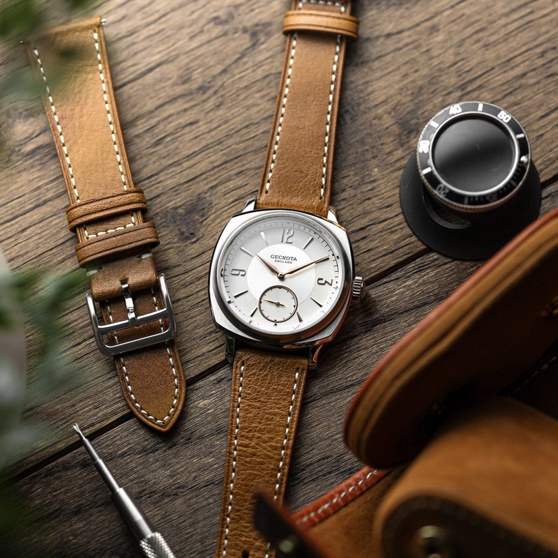 Brixham Flat Leather Watch Strap – Vintage Tan