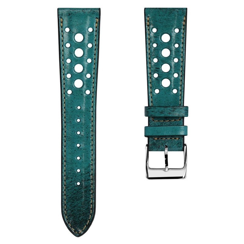 Radstock Racing Style Genuine Leather Watch Strap – Vintage Turquoise