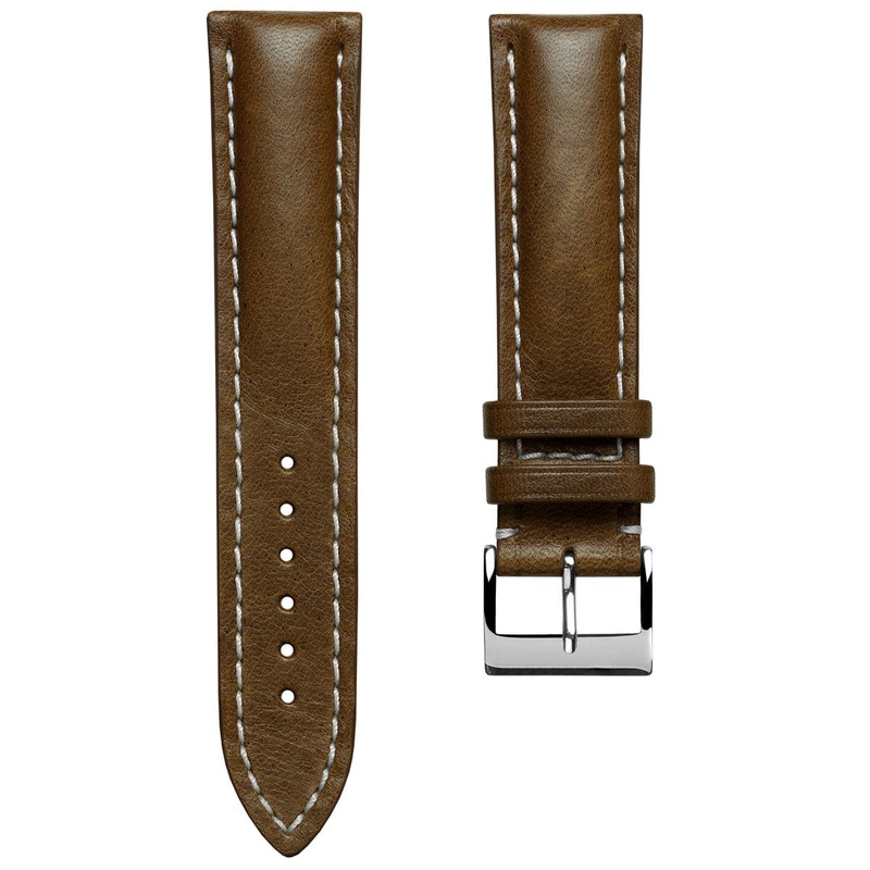 Ostend Thick Padded Leather Watch Strap – Cavallo Brown