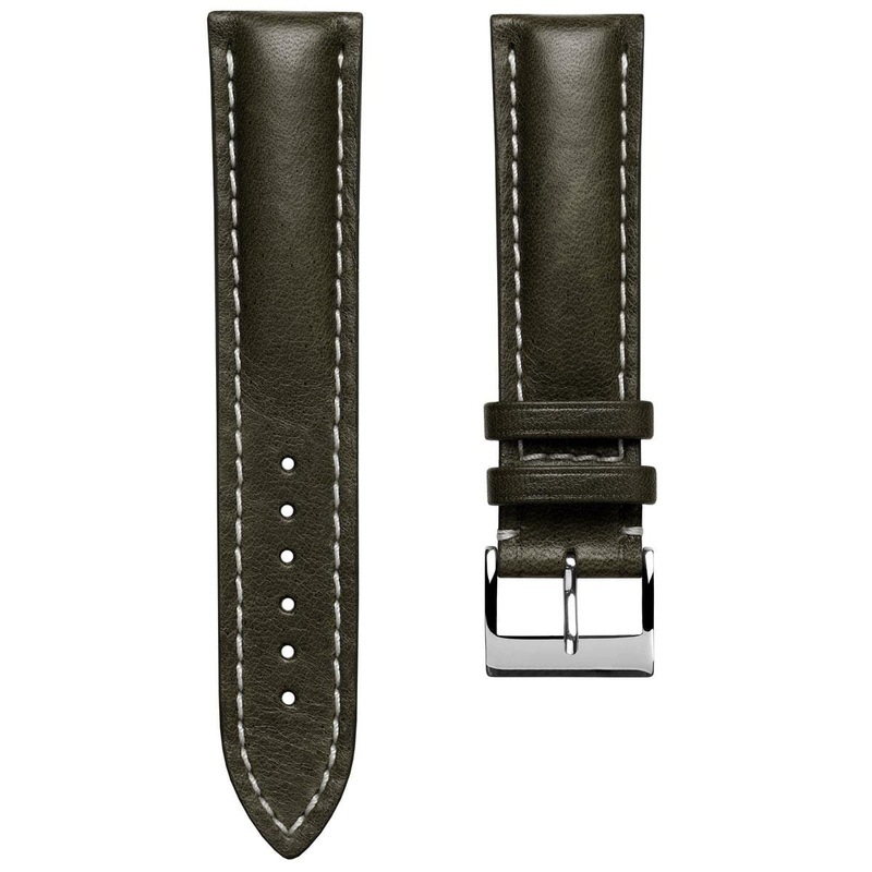 Ostend Thick Padded Leather Watch Strap – Patina Green