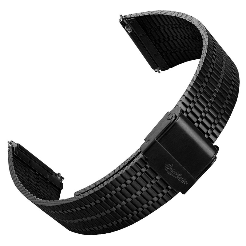 WatchGecko Classic Retro Stainless Steel Watch Strap – IP Black