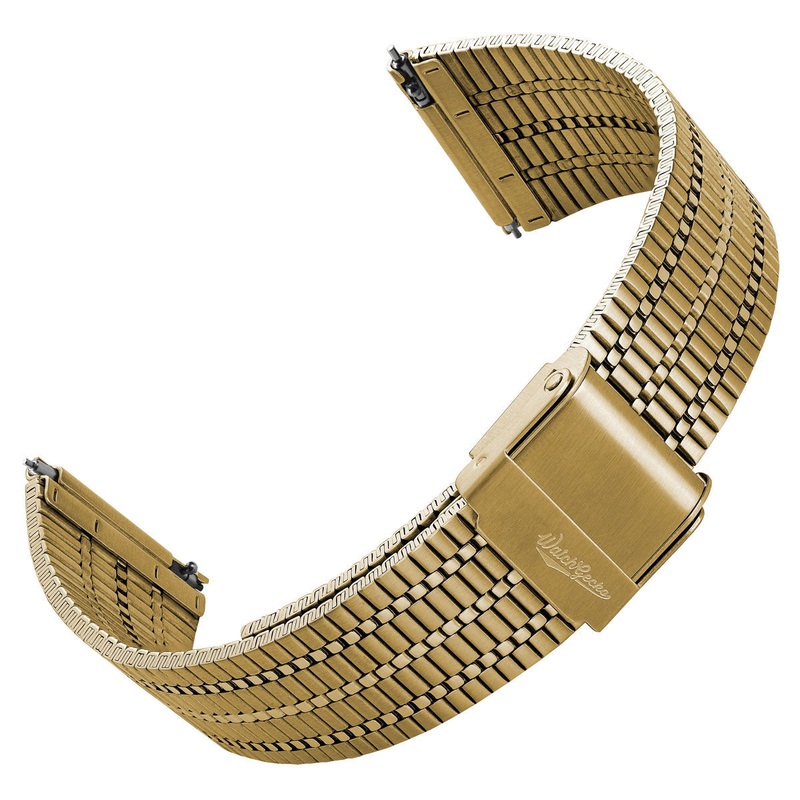 WatchGecko Classic Retro Stainless Steel Watch Strap – IP Gold