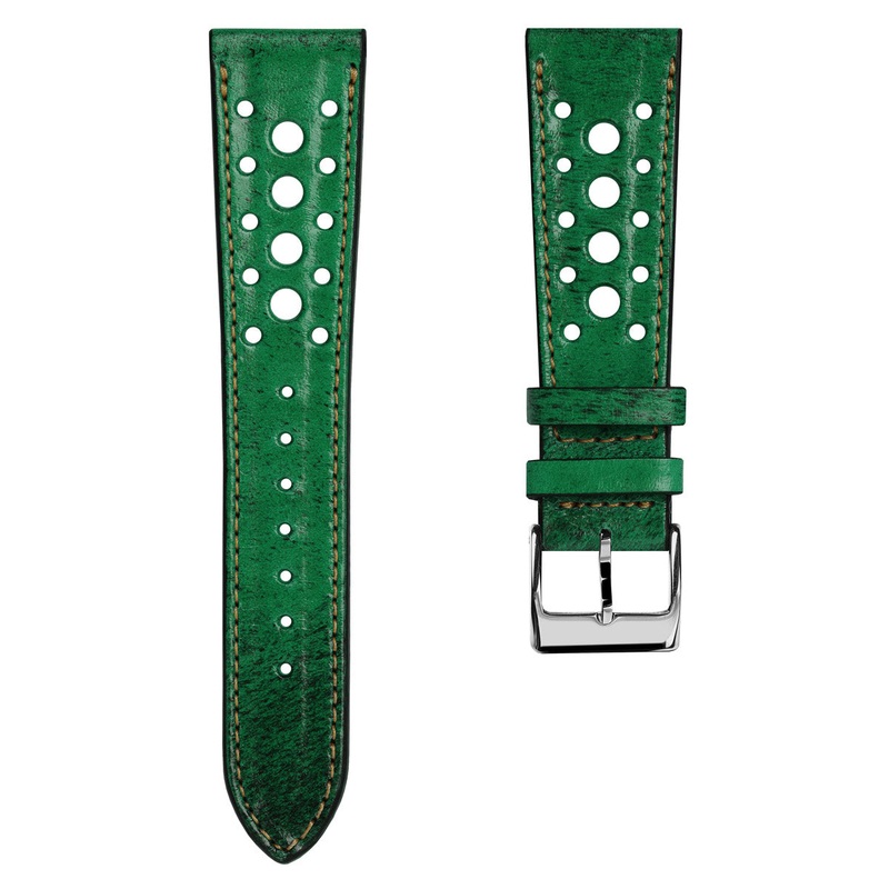 Radstock Racing Style Genuine Leather Watch Strap – Vintage Green