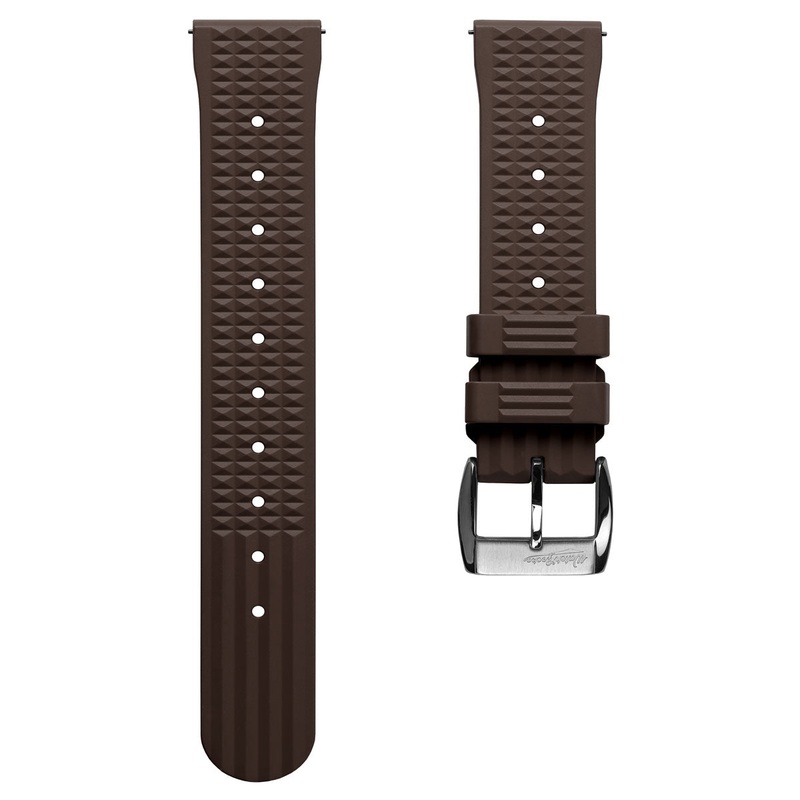 Seacroft Waffle Rubber Dive Watch Strap – Brown