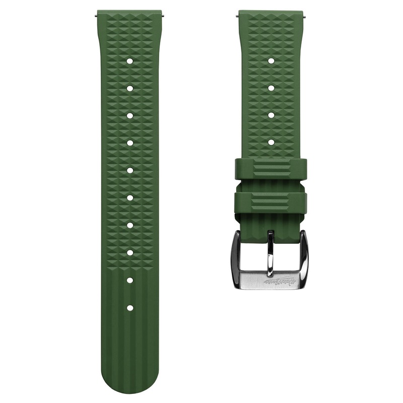 Seacroft Waffle Rubber Dive Watch Strap – Green