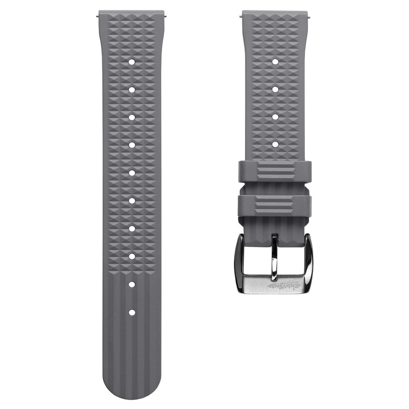 Seacroft Waffle Rubber Dive Watch Strap – Grey