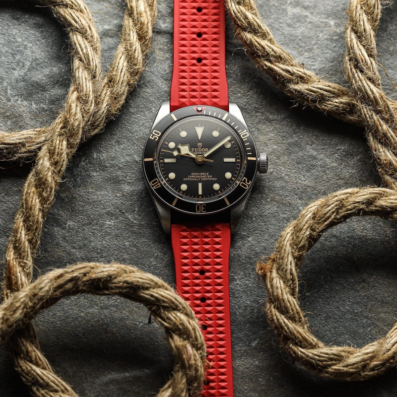 Seacroft Waffle Rubber Dive Watch Strap – Red