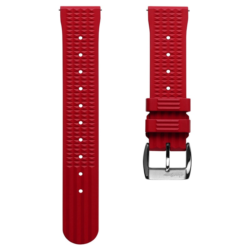 Seacroft Waffle Rubber Dive Watch Strap – Red