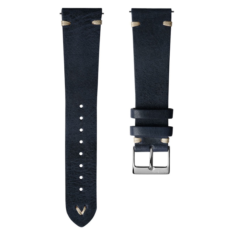 Classic Simple Handmade Italian Leather Watch Strap – Blue