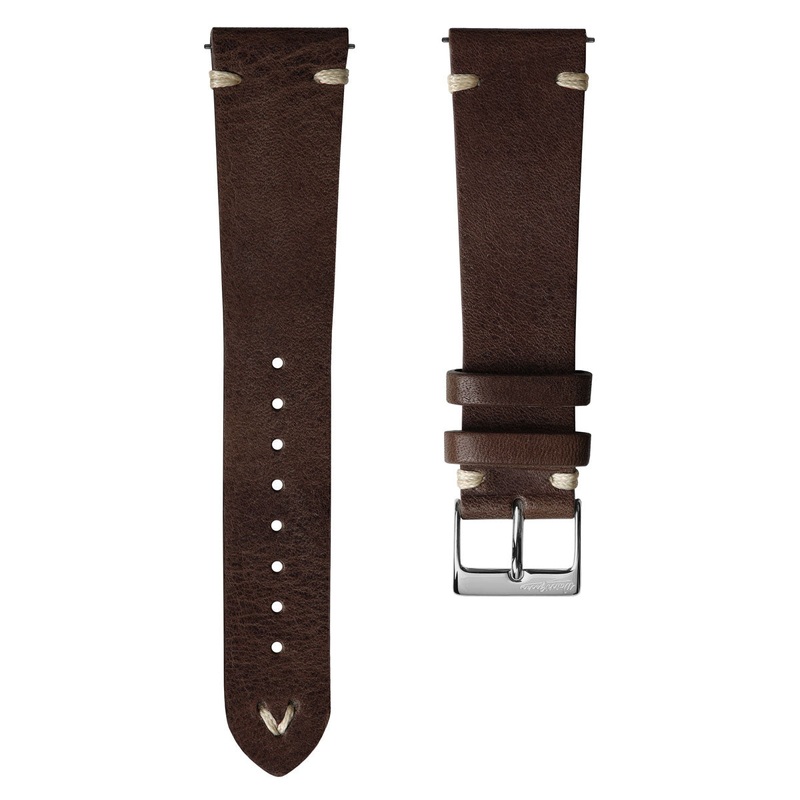Classic Simple Handmade Italian Leather Watch Strap – Chocolate Brown