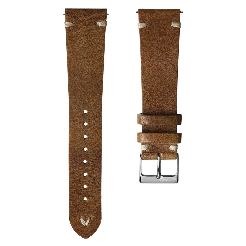 Classic Simple Handmade Italian Leather Watch Strap – Light Brown
