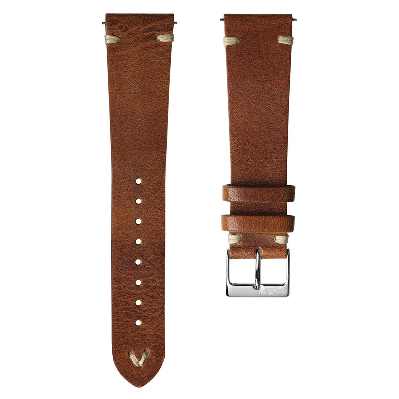 Classic Simple Handmade Italian Leather Watch Strap – Reddish Brown