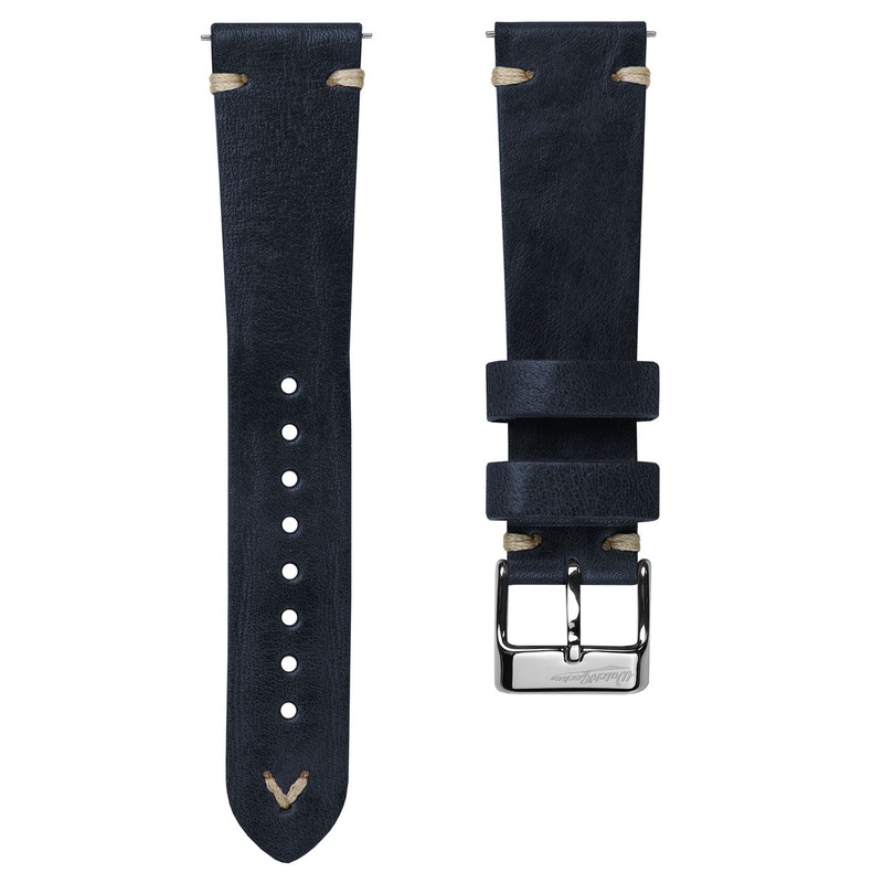 Simple Handmade Italian Leather Watch Strap – Blue