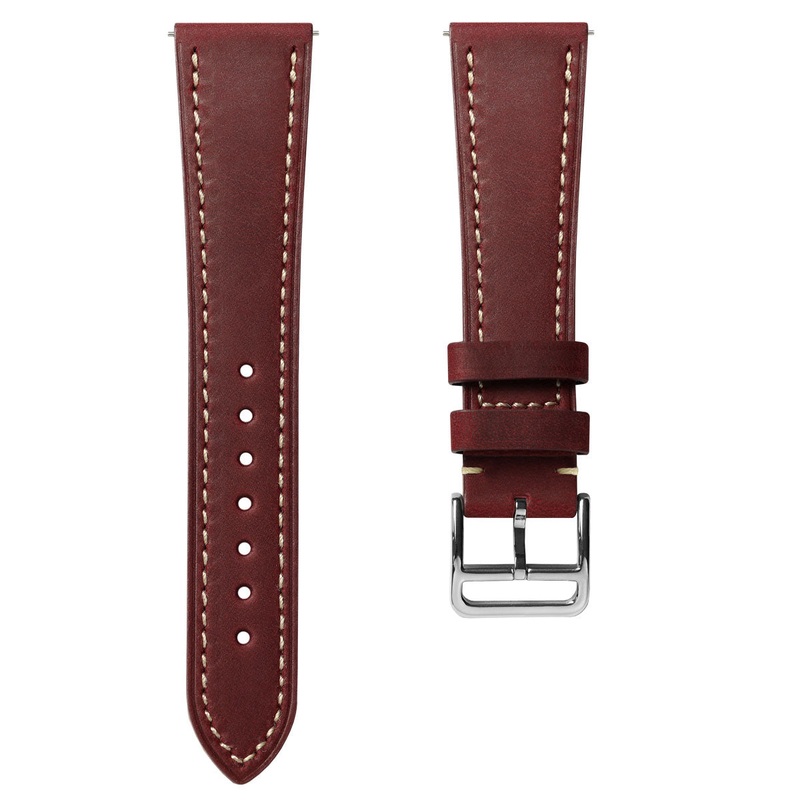 Brixham Flat Leather Watch Strap – Crazy Horse Vintage Scarlet