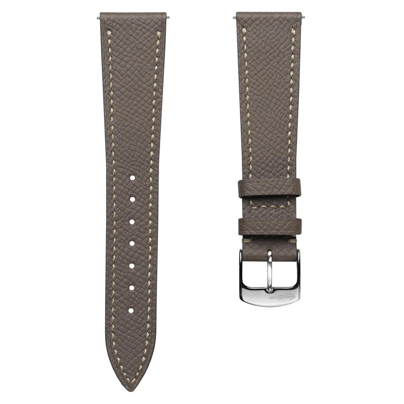 Hanley Textured Epsom Hand-Stitched Leather Watch Strap – Taupe