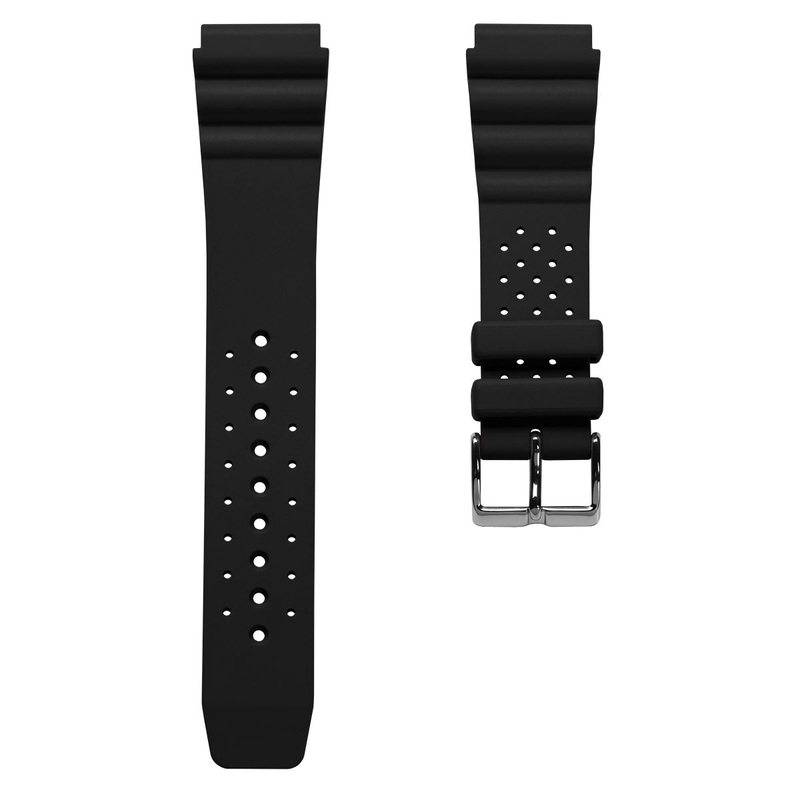 WatchGecko 285 Italian Rubber Diver’s Watch Strap – Black