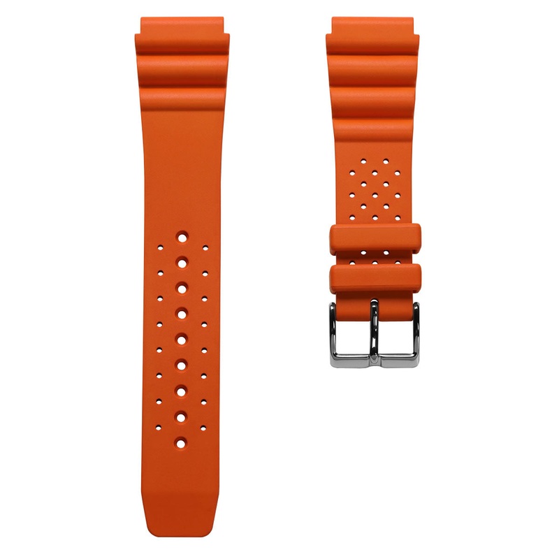 WatchGecko 285 Italian Rubber Diver’s Watch Strap – Orange