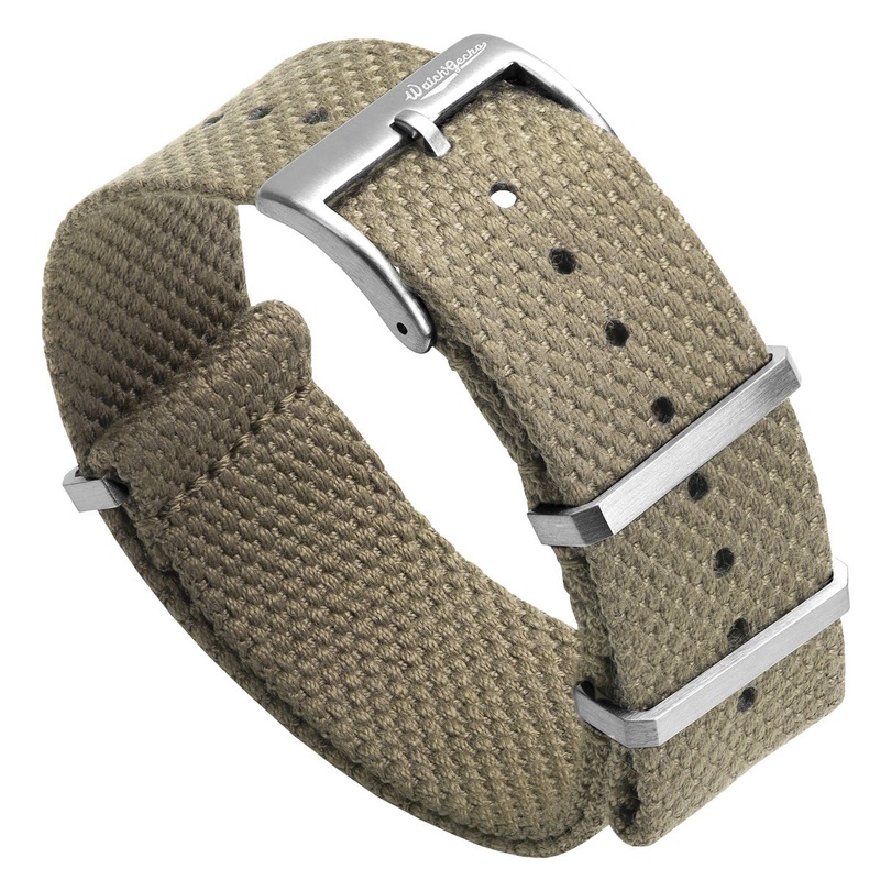Braemore Woven Canvas Military Watch Strap – Desert Sand